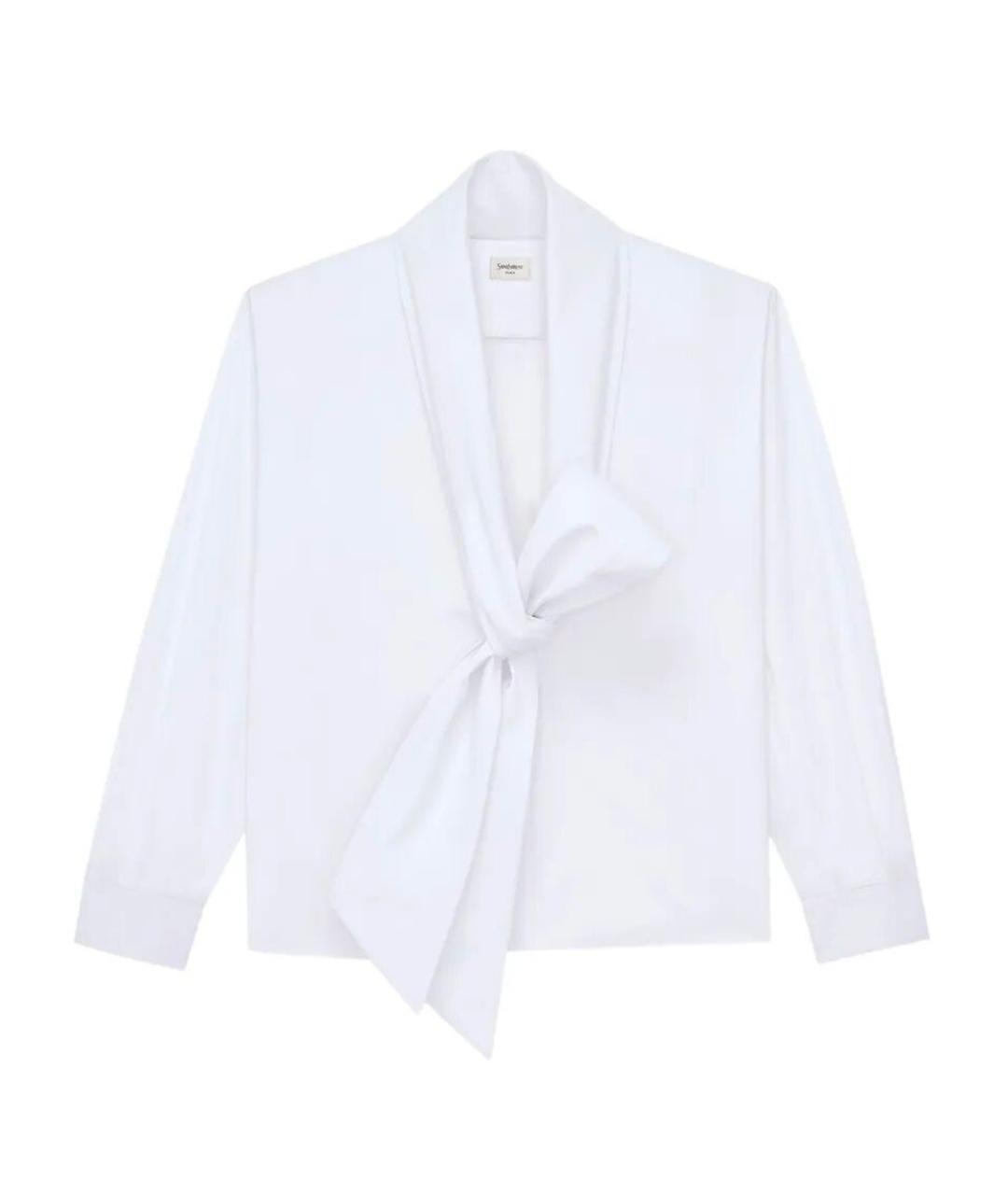 SAINT LAURENT Белая хлопковая блузы, фото 1