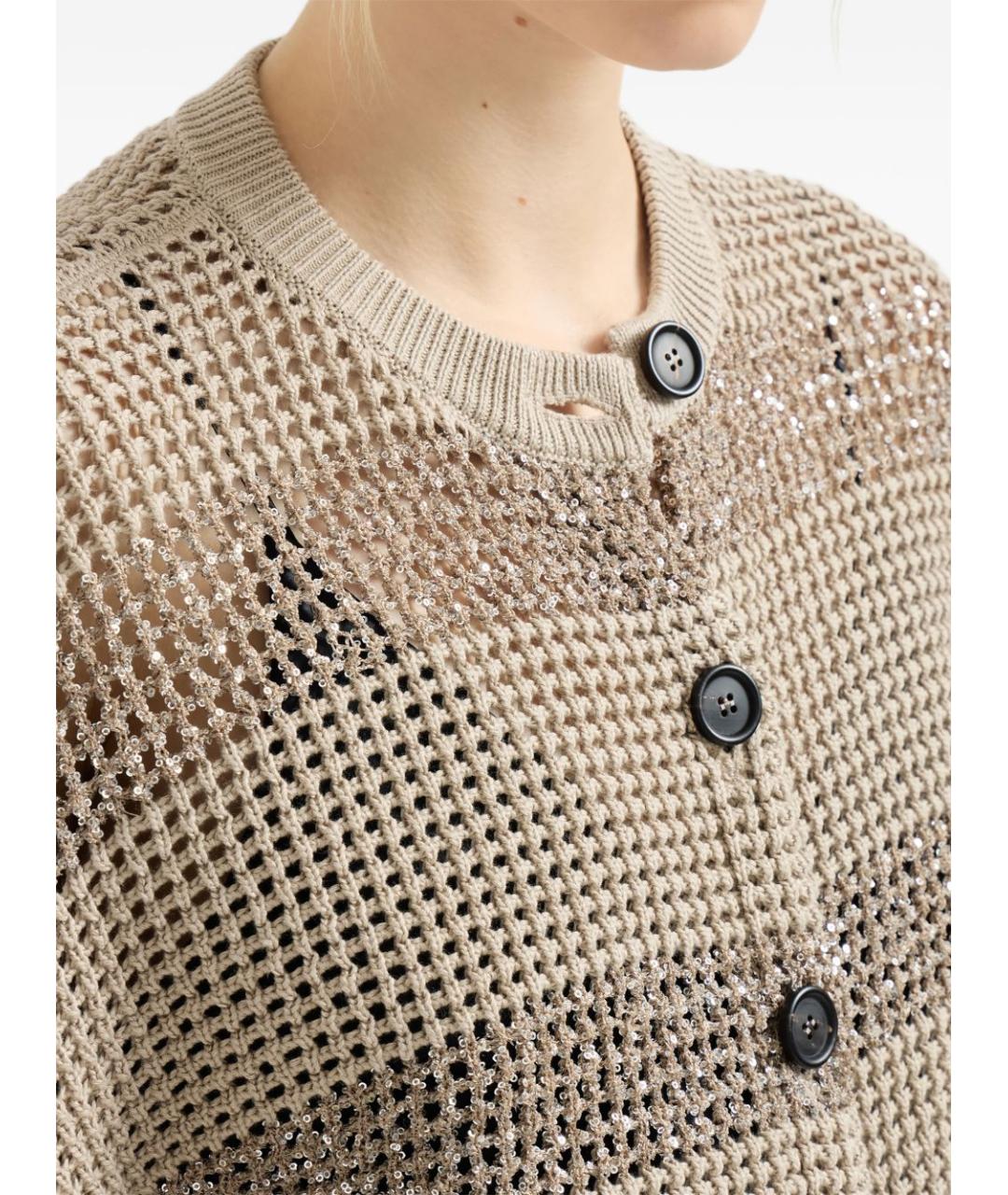BRUNELLO CUCINELLI Бежевый хлопковый кардиган, фото 5
