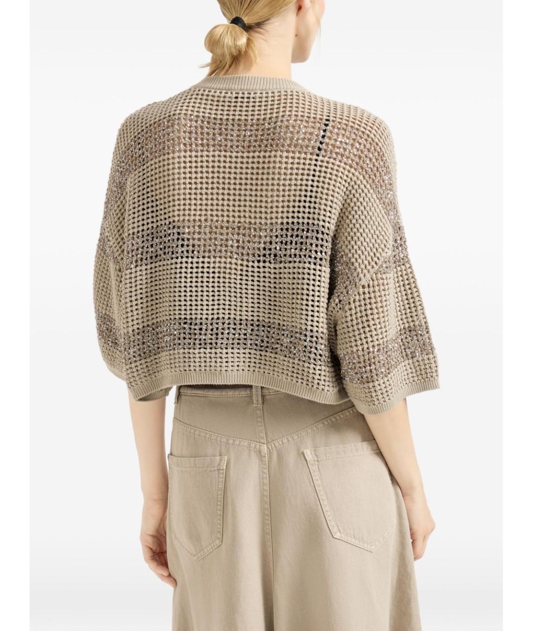 BRUNELLO CUCINELLI Бежевый хлопковый кардиган, фото 2