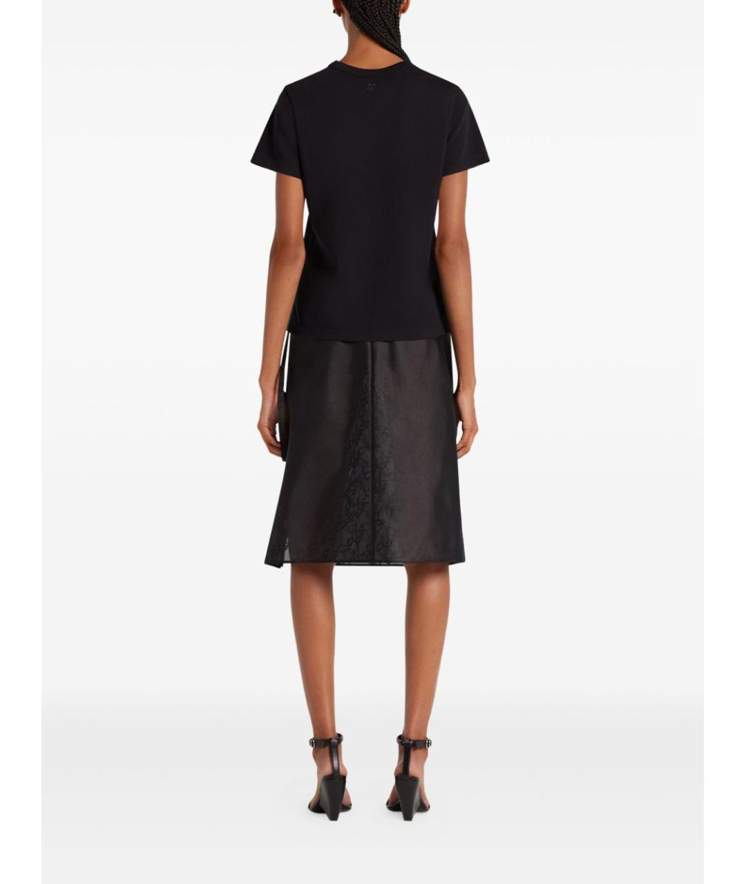 COURREGES Черная хлопковая футболка, фото 4