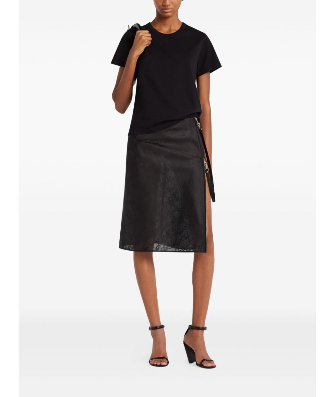 COURREGES Черная хлопковая футболка, фото 3