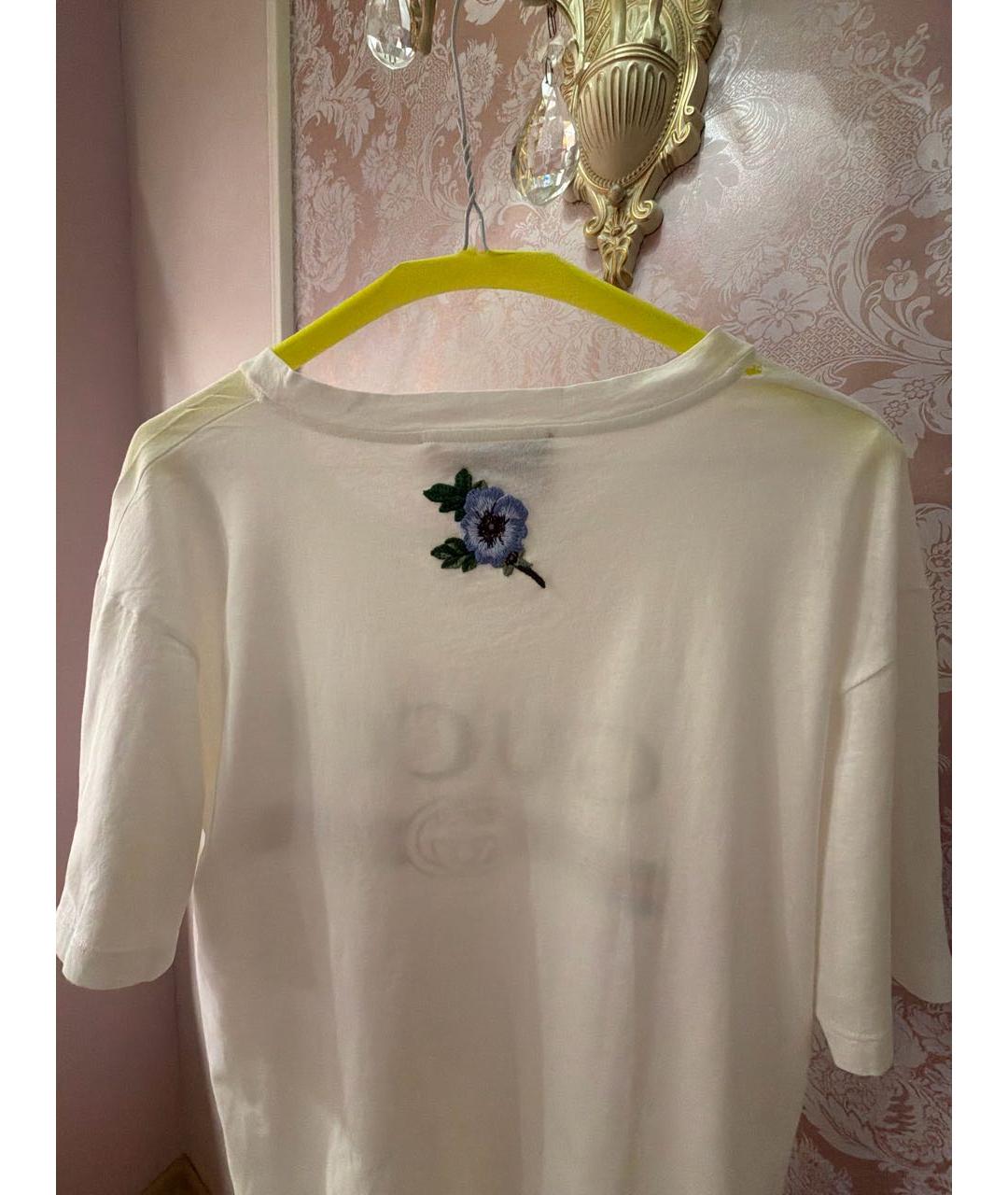 GUCCI Белая хлопковая футболка, фото 4