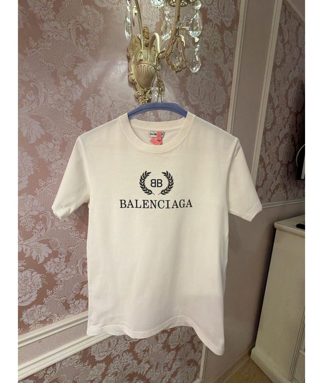 BALENCIAGA Белая хлопковая футболка, фото 5