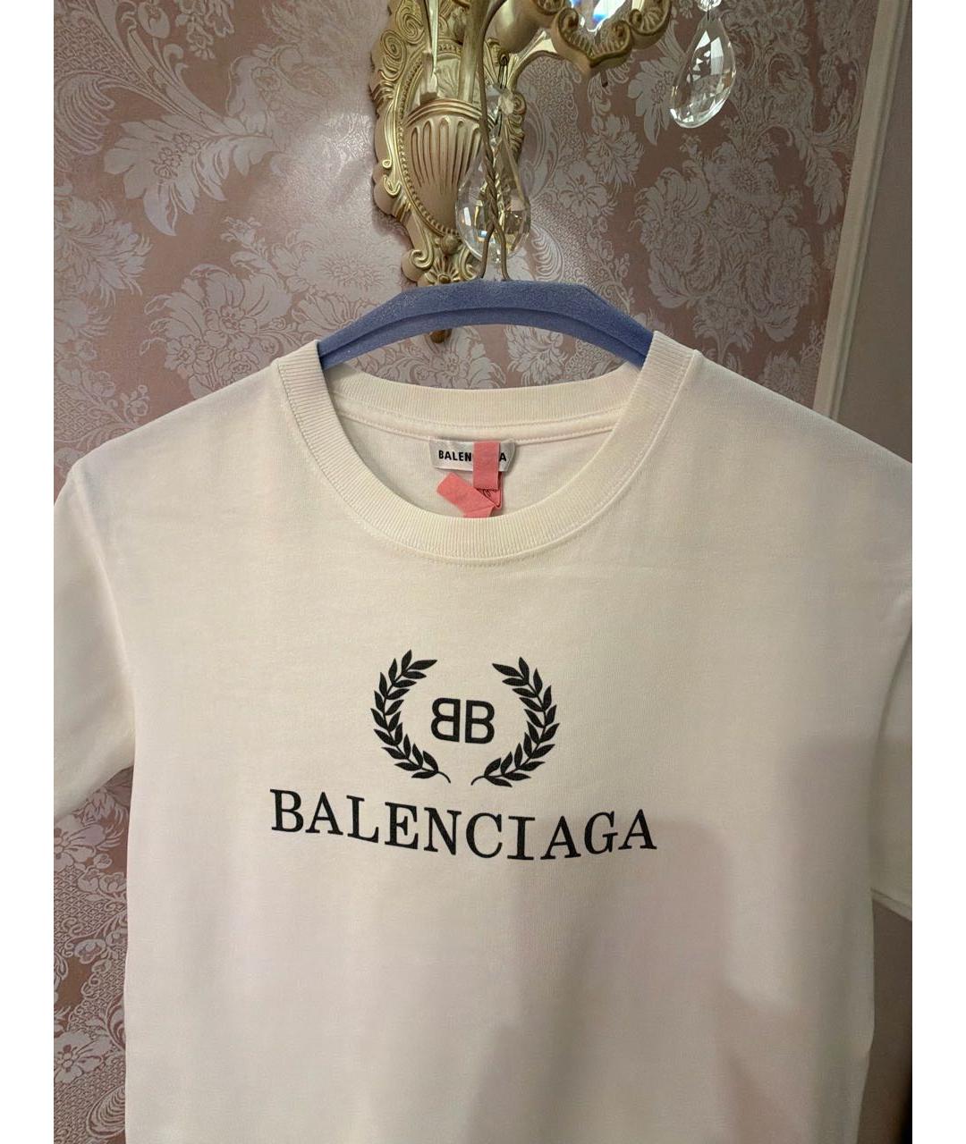 BALENCIAGA Белая хлопковая футболка, фото 3