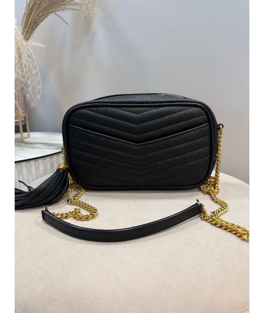 SAINT LAURENT Черная кожаная сумка через плечо, фото 4