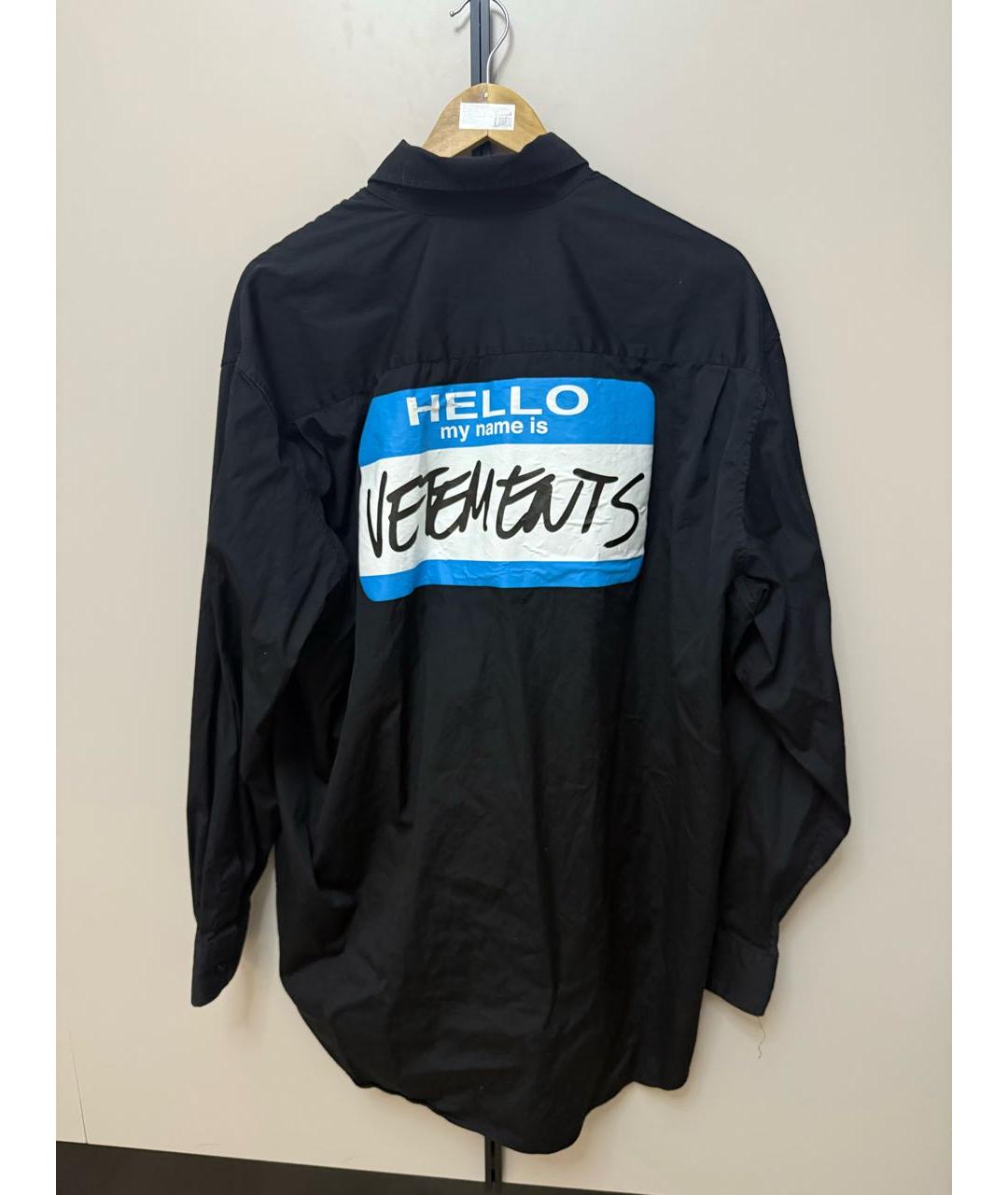 VETEMENTS Черная хлопковая кэжуал рубашка, фото 2