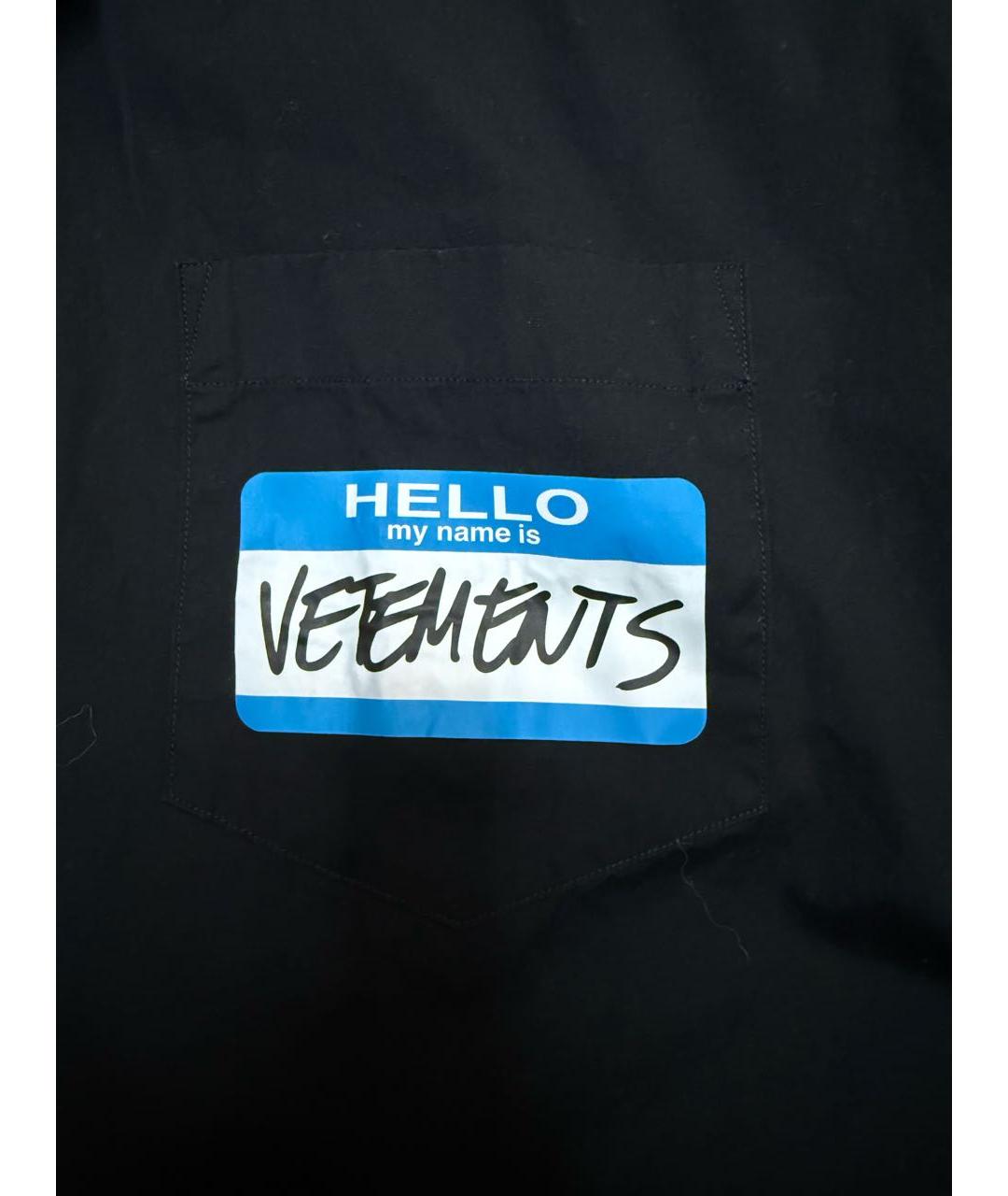 VETEMENTS Черная хлопковая кэжуал рубашка, фото 4
