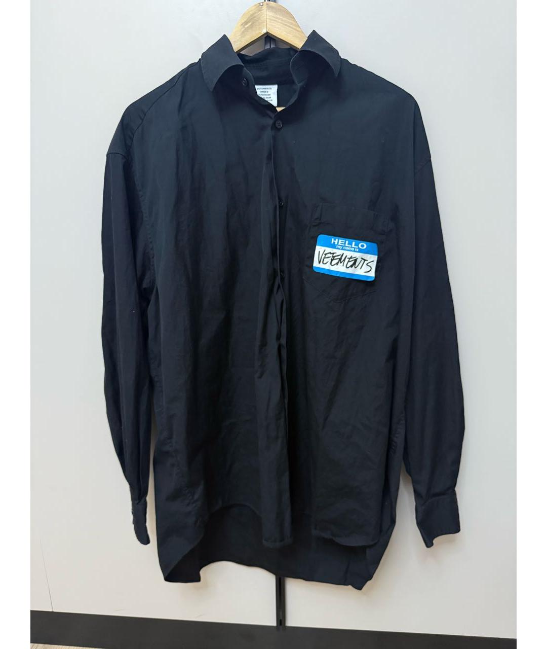 VETEMENTS Черная хлопковая кэжуал рубашка, фото 6