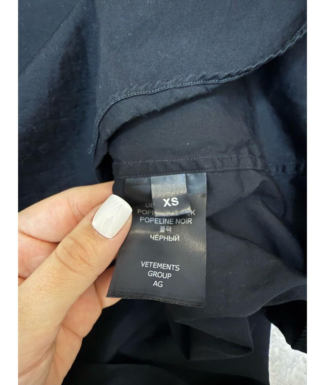 VETEMENTS Черная хлопковая кэжуал рубашка, фото 5