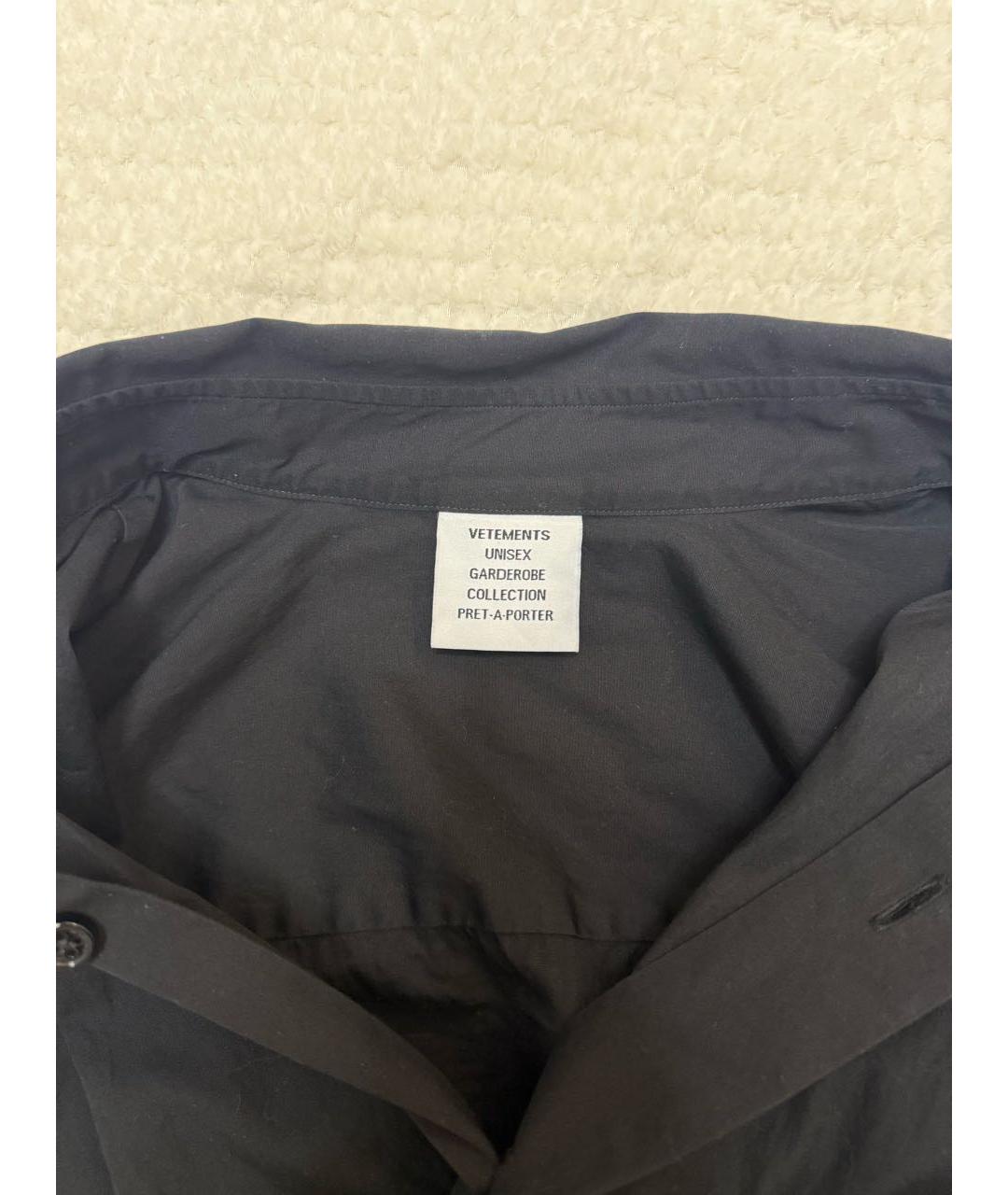 VETEMENTS Черная хлопковая кэжуал рубашка, фото 3