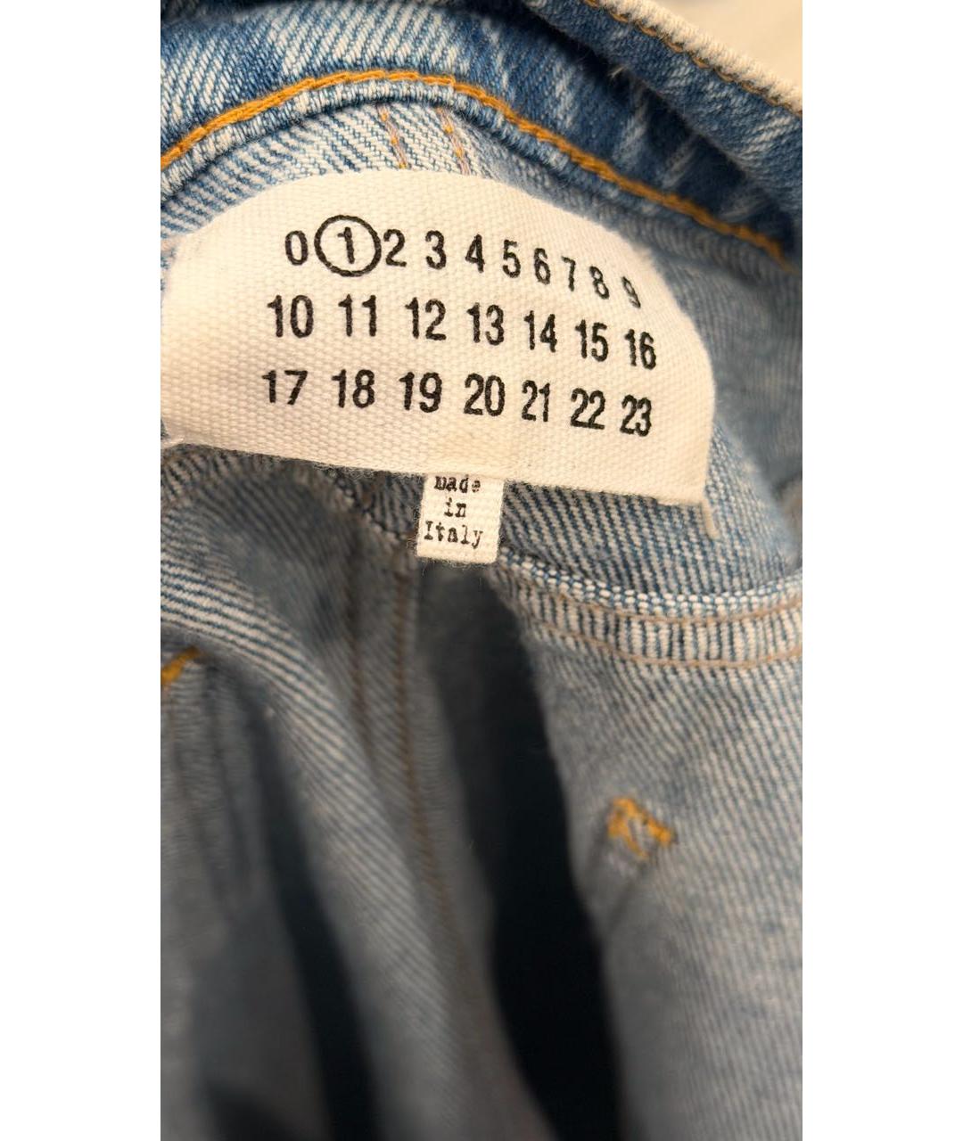 MAISON MARGIELA Голубые хлопковые прямые джинсы, фото 3