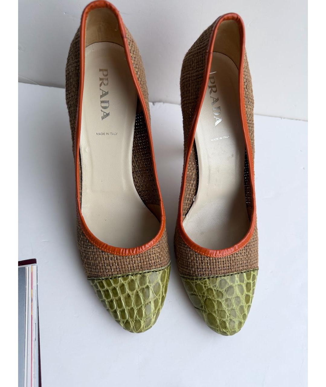 PRADA Бежевые кожаные туфли, фото 3