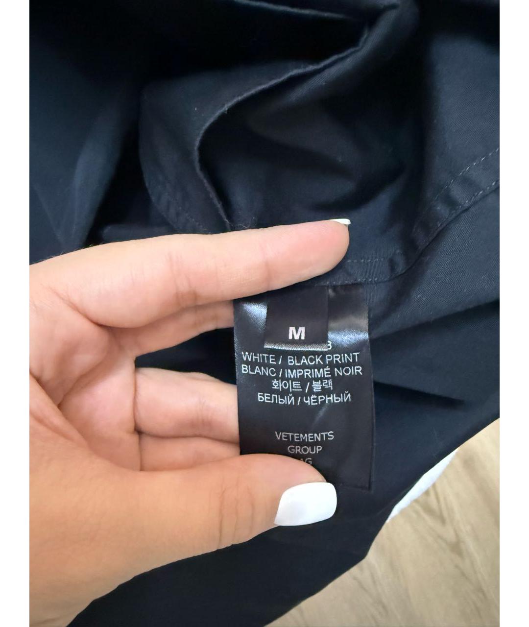 VETEMENTS Черная хлопковая кэжуал рубашка, фото 5