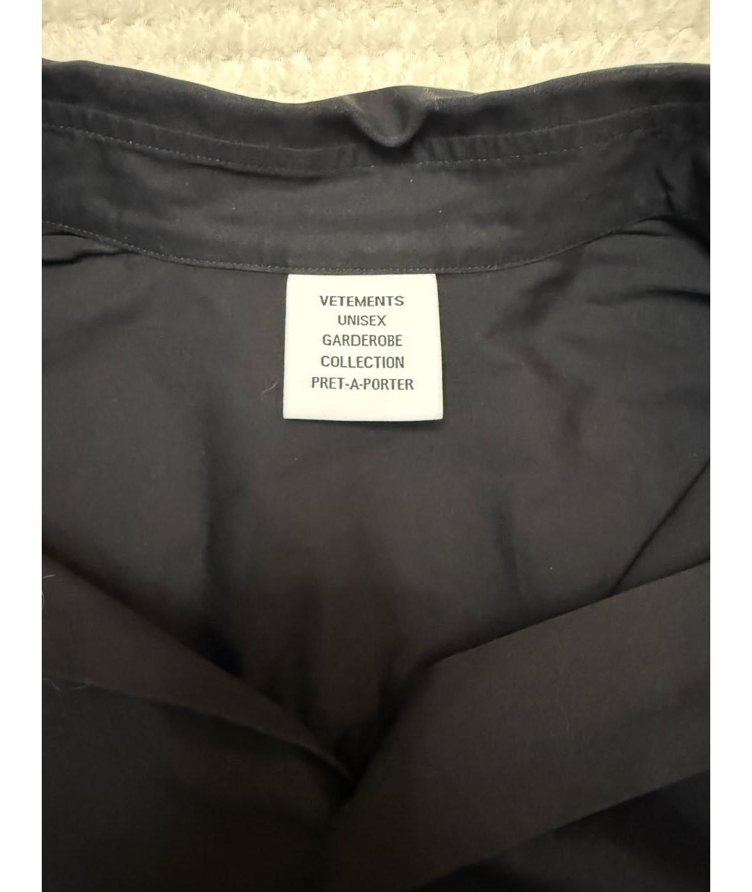 VETEMENTS Черная хлопковая кэжуал рубашка, фото 3