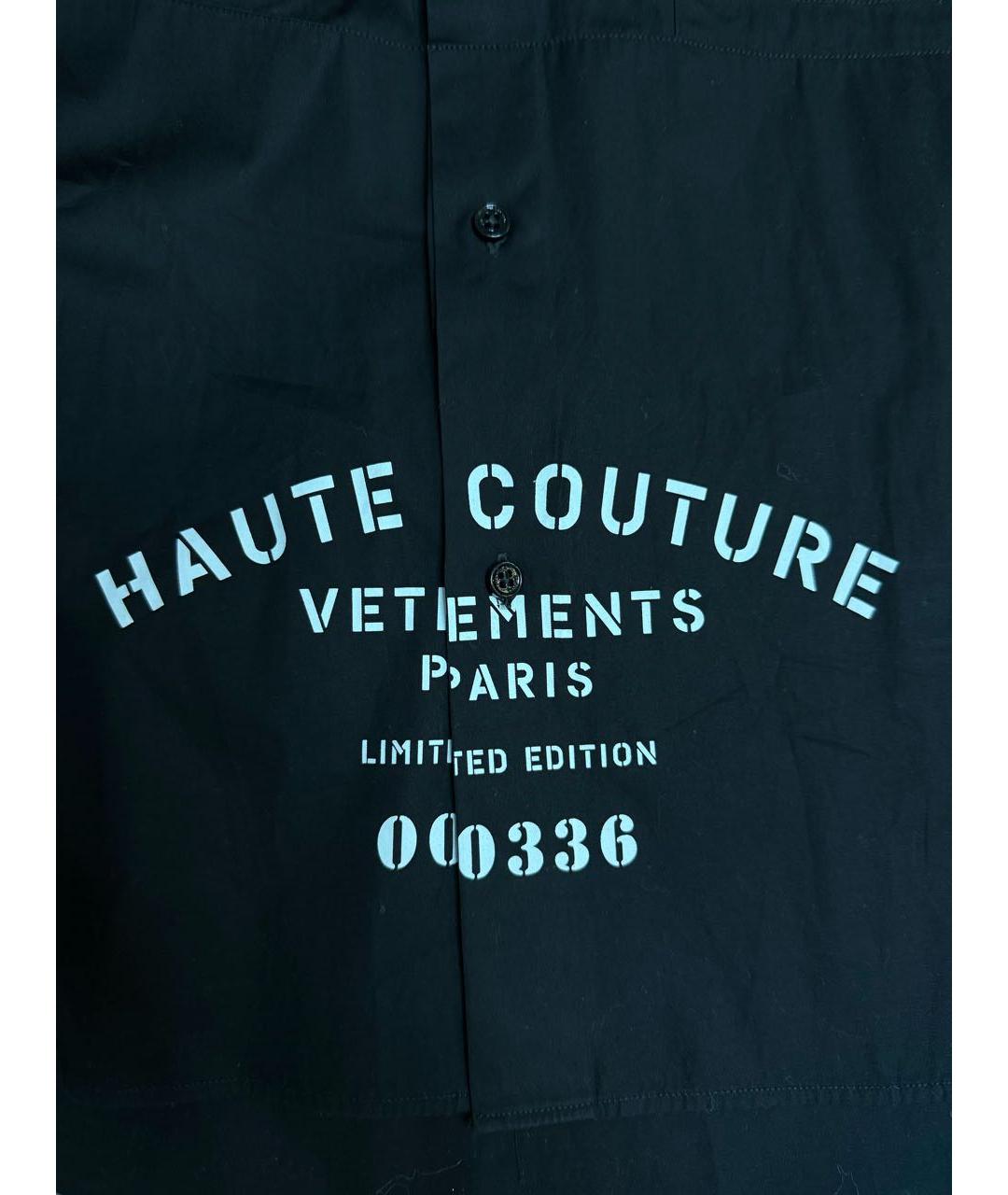 VETEMENTS Черная хлопковая кэжуал рубашка, фото 4