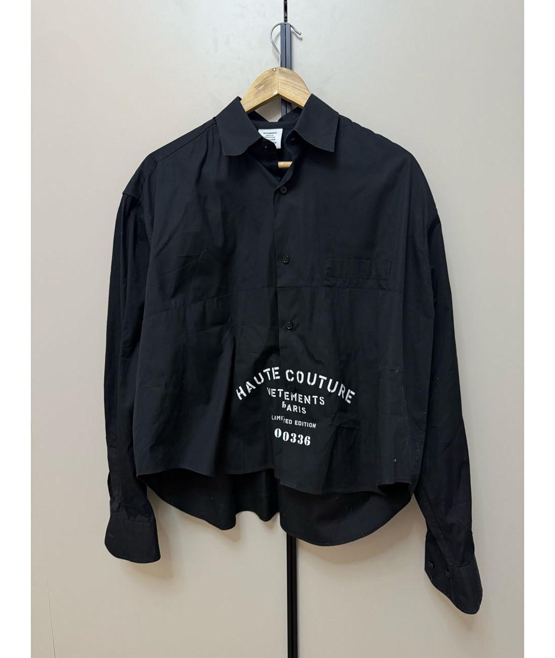 VETEMENTS Черная хлопковая кэжуал рубашка, фото 6