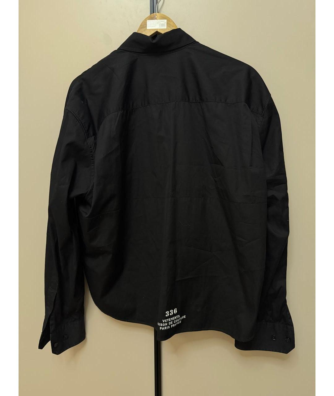 VETEMENTS Черная хлопковая кэжуал рубашка, фото 2