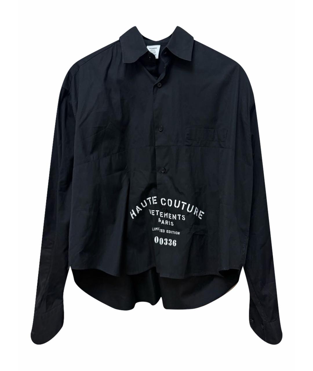 VETEMENTS Черная хлопковая кэжуал рубашка, фото 1