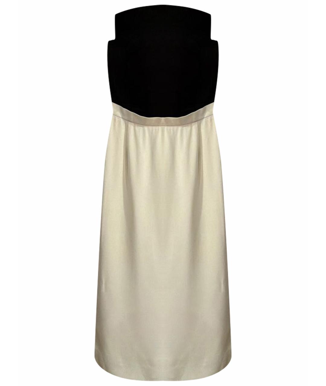 LANVIN Белое шелковое коктейльное платье, фото 1