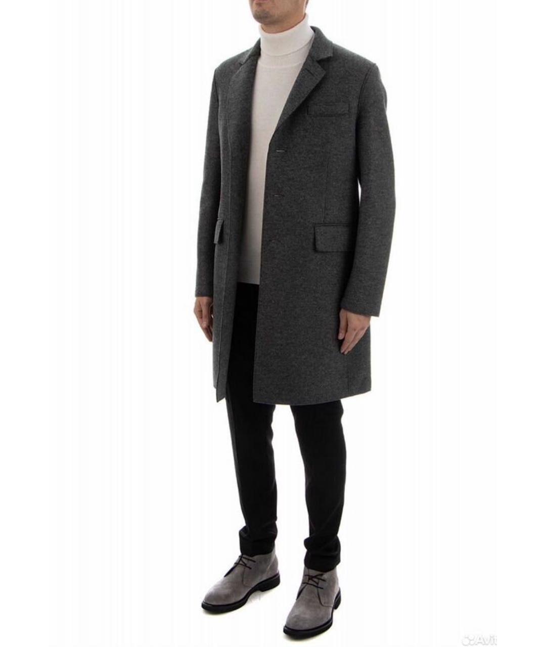 HARRIS WHARF LONDON Серое шерстяное пальто, фото 2