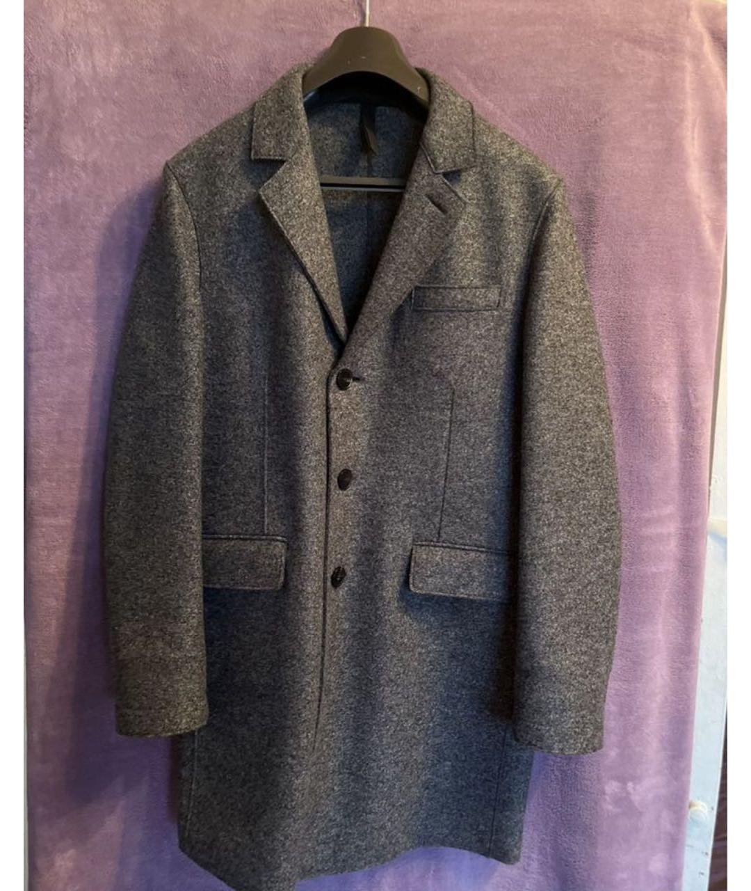 HARRIS WHARF LONDON Серое шерстяное пальто, фото 8