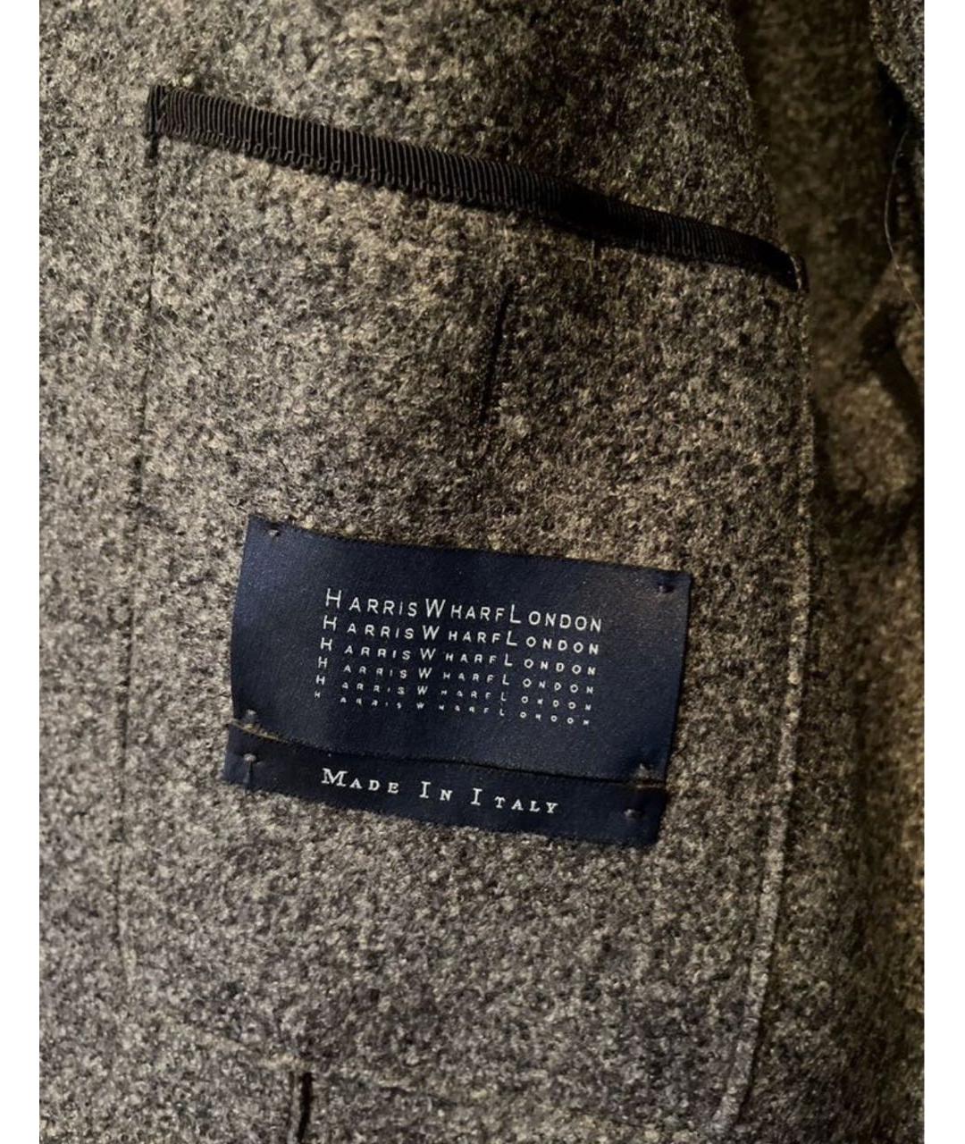 HARRIS WHARF LONDON Серое шерстяное пальто, фото 7