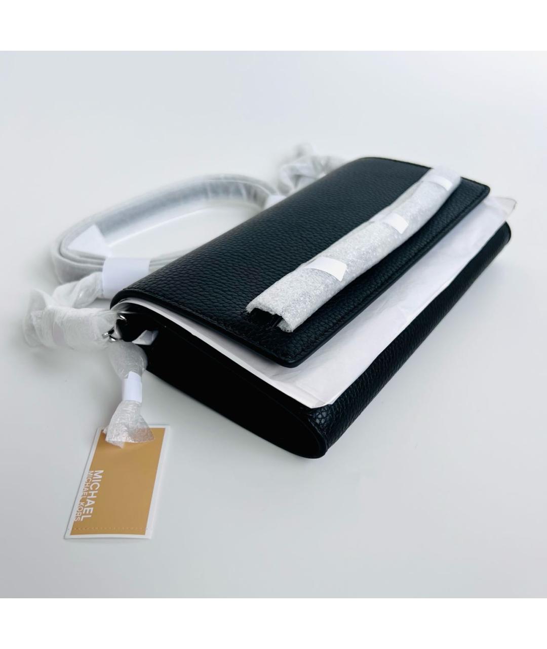 MICHAEL KORS Черная кожаная сумка через плечо, фото 7