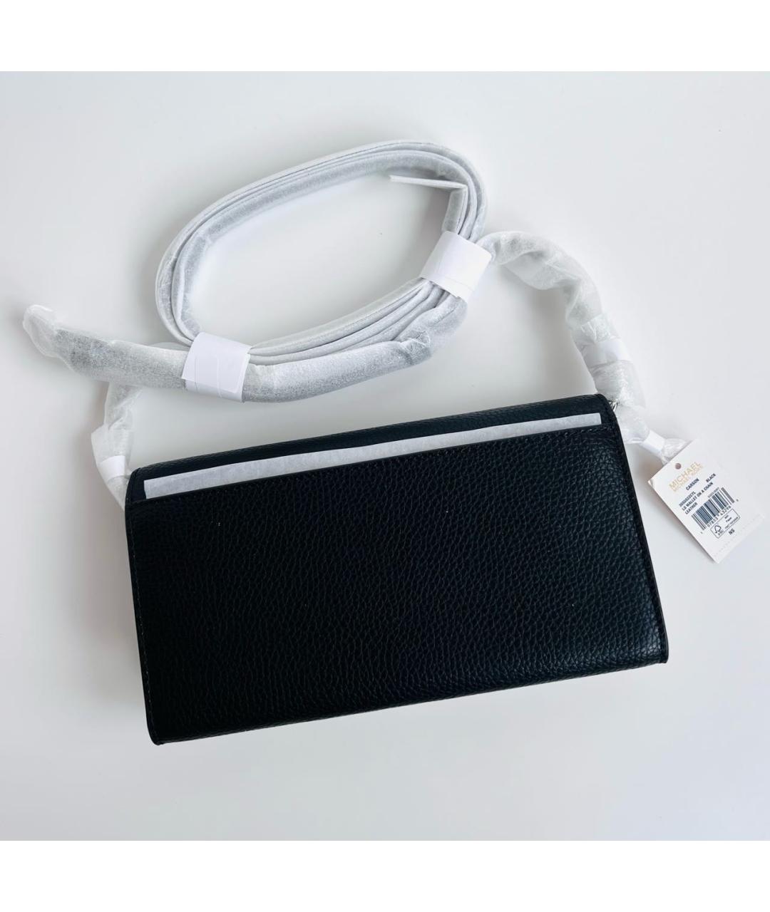 MICHAEL KORS Черная кожаная сумка через плечо, фото 5