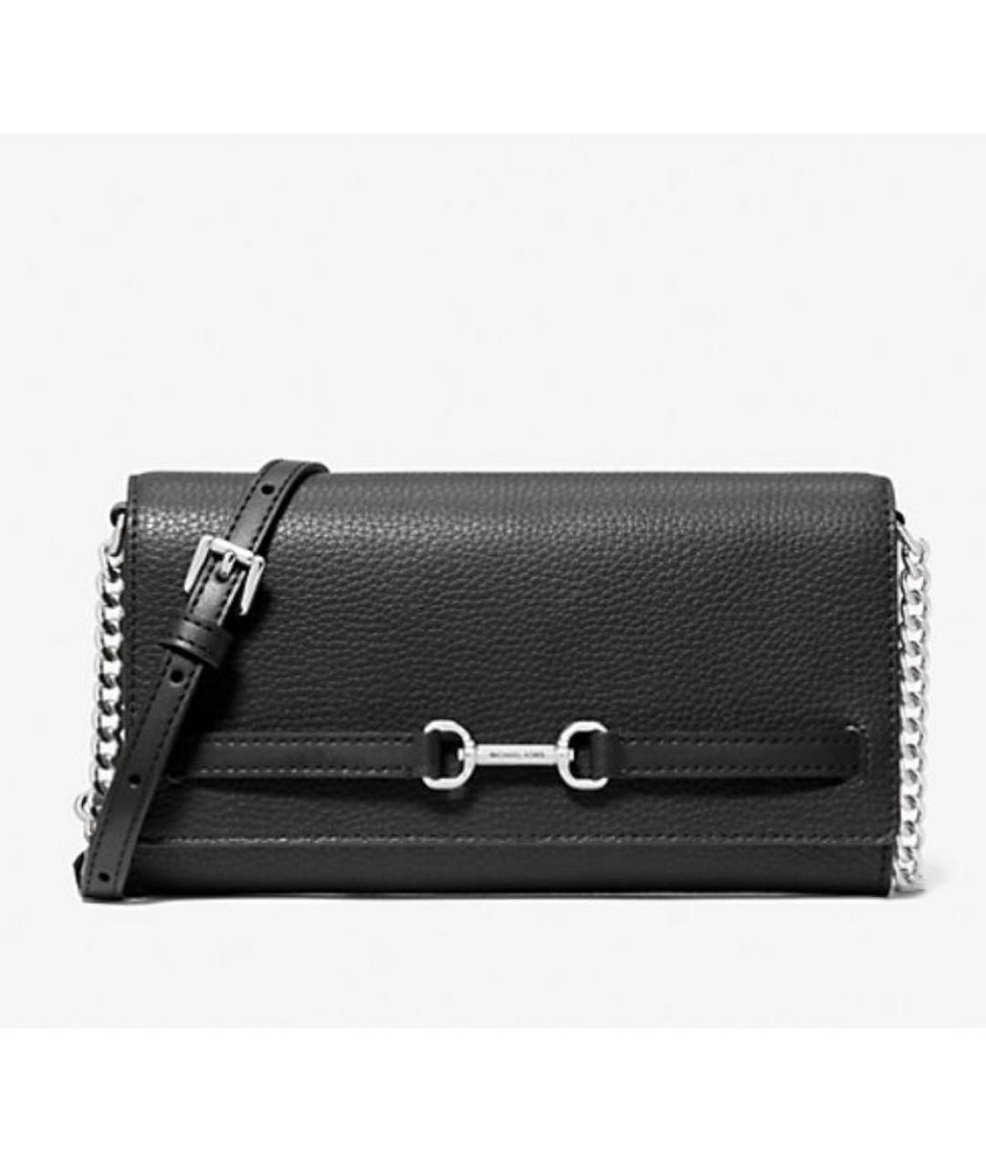 MICHAEL KORS Черная кожаная сумка через плечо, фото 9