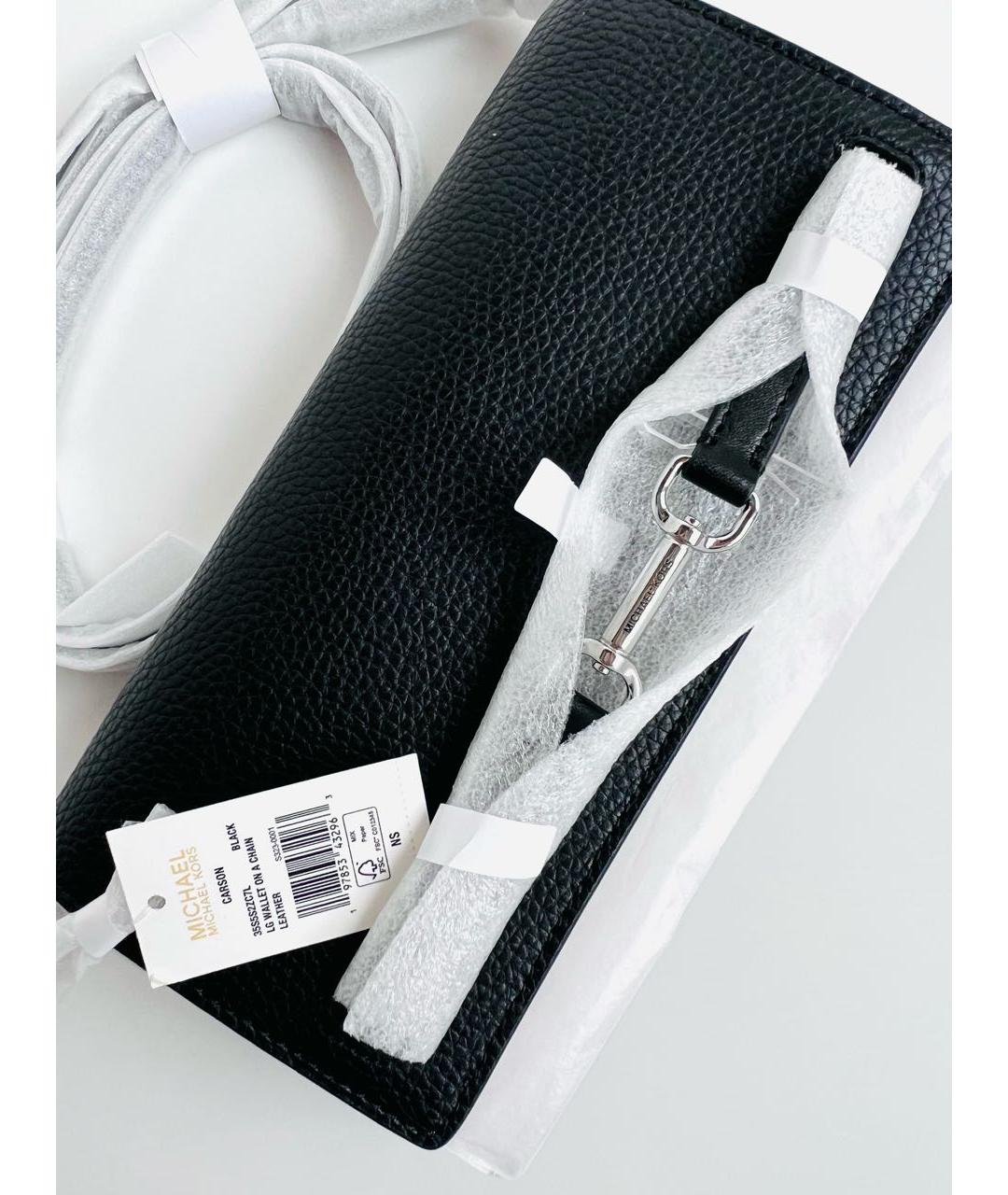 MICHAEL KORS Черная кожаная сумка через плечо, фото 6