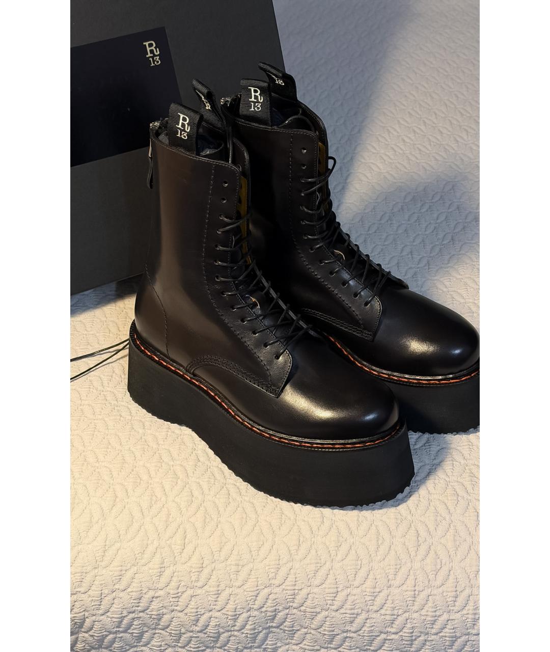 R13 Черные кожаные ботинки, фото 2