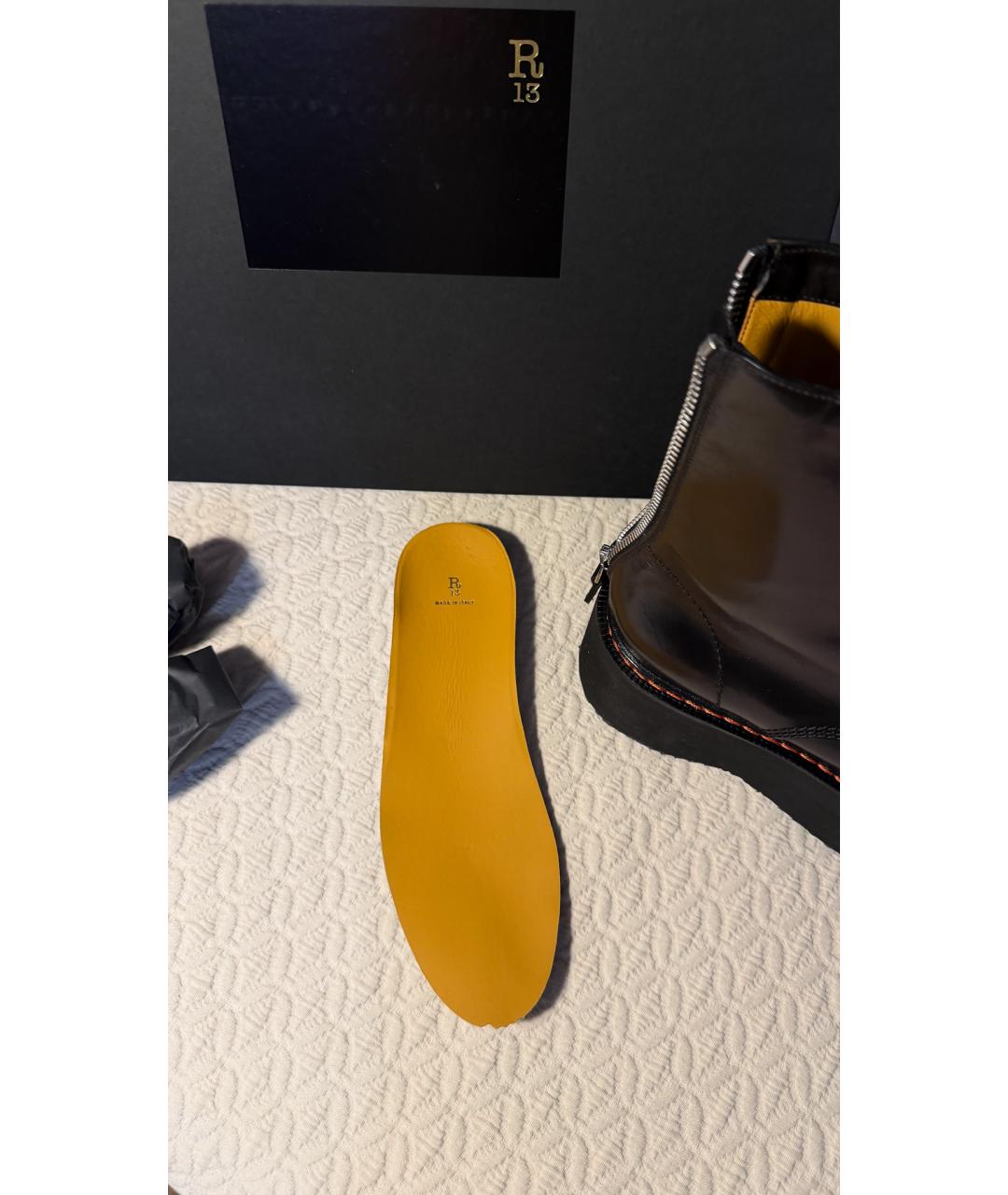 R13 Черные кожаные ботинки, фото 6