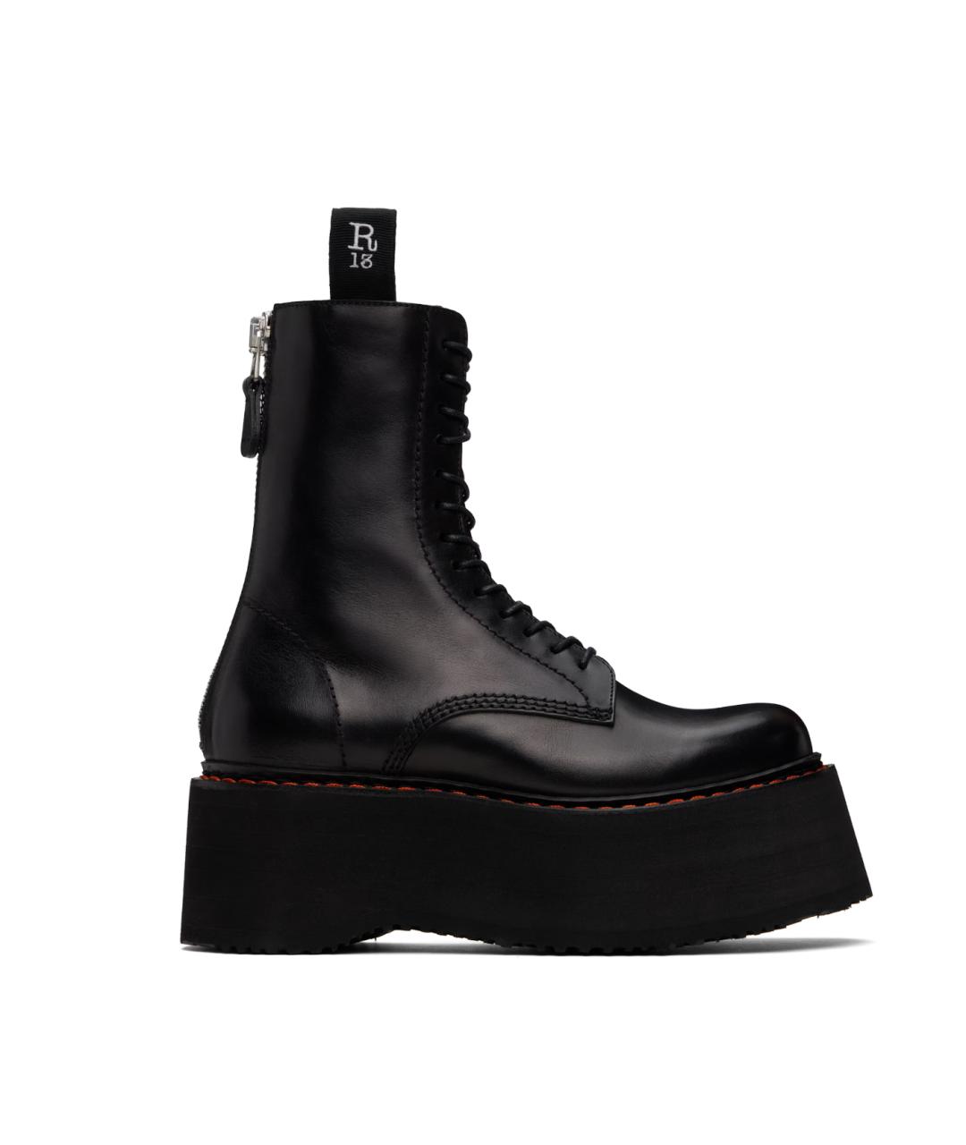 R13 Черные кожаные ботинки, фото 10