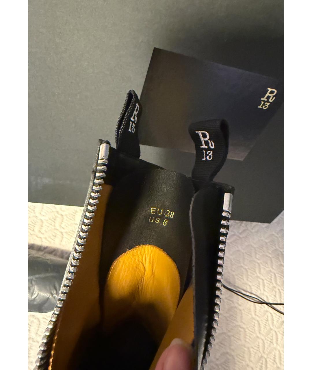 R13 Черные кожаные ботинки, фото 7