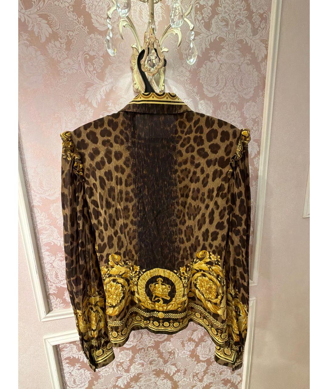 VERSACE Желтая шелковая блузы, фото 2