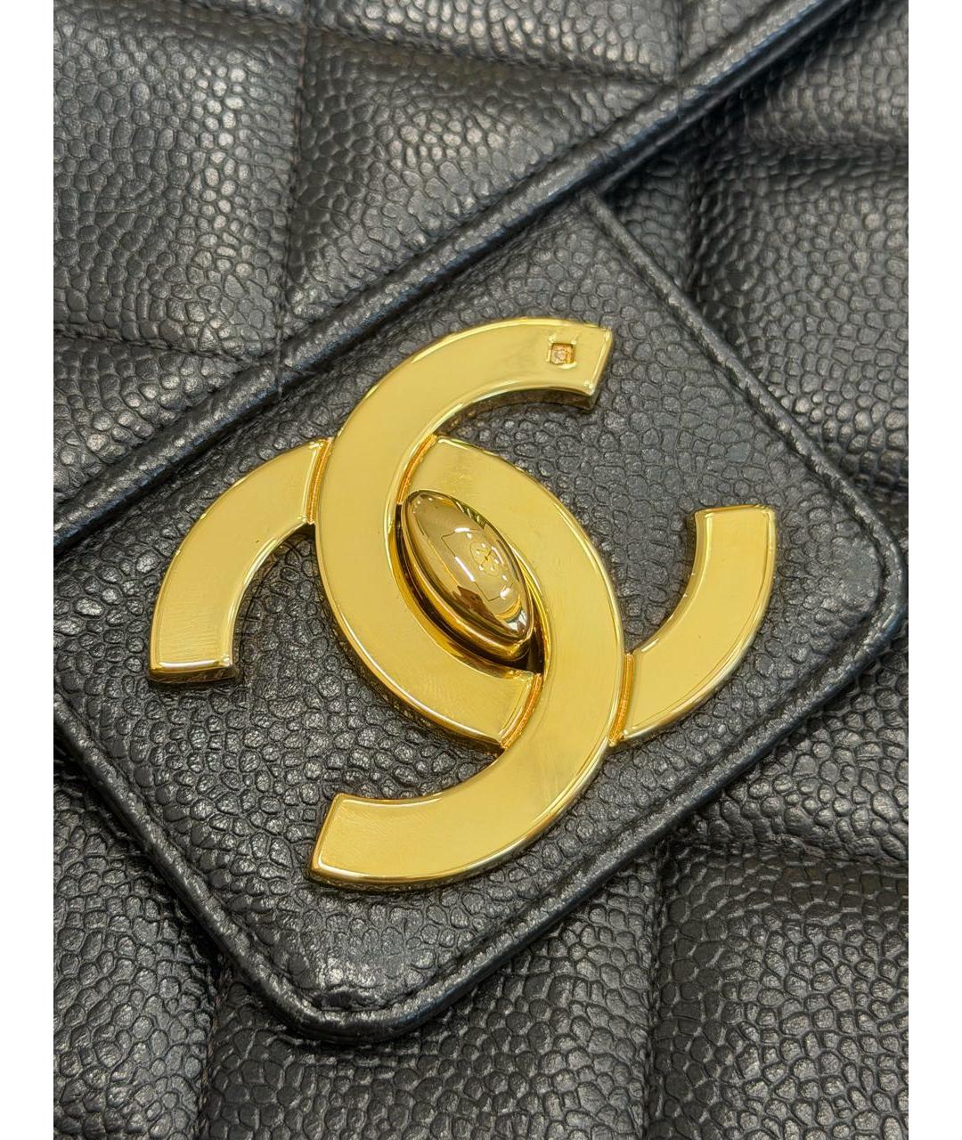 CHANEL Черная кожаная сумка с короткими ручками, фото 3