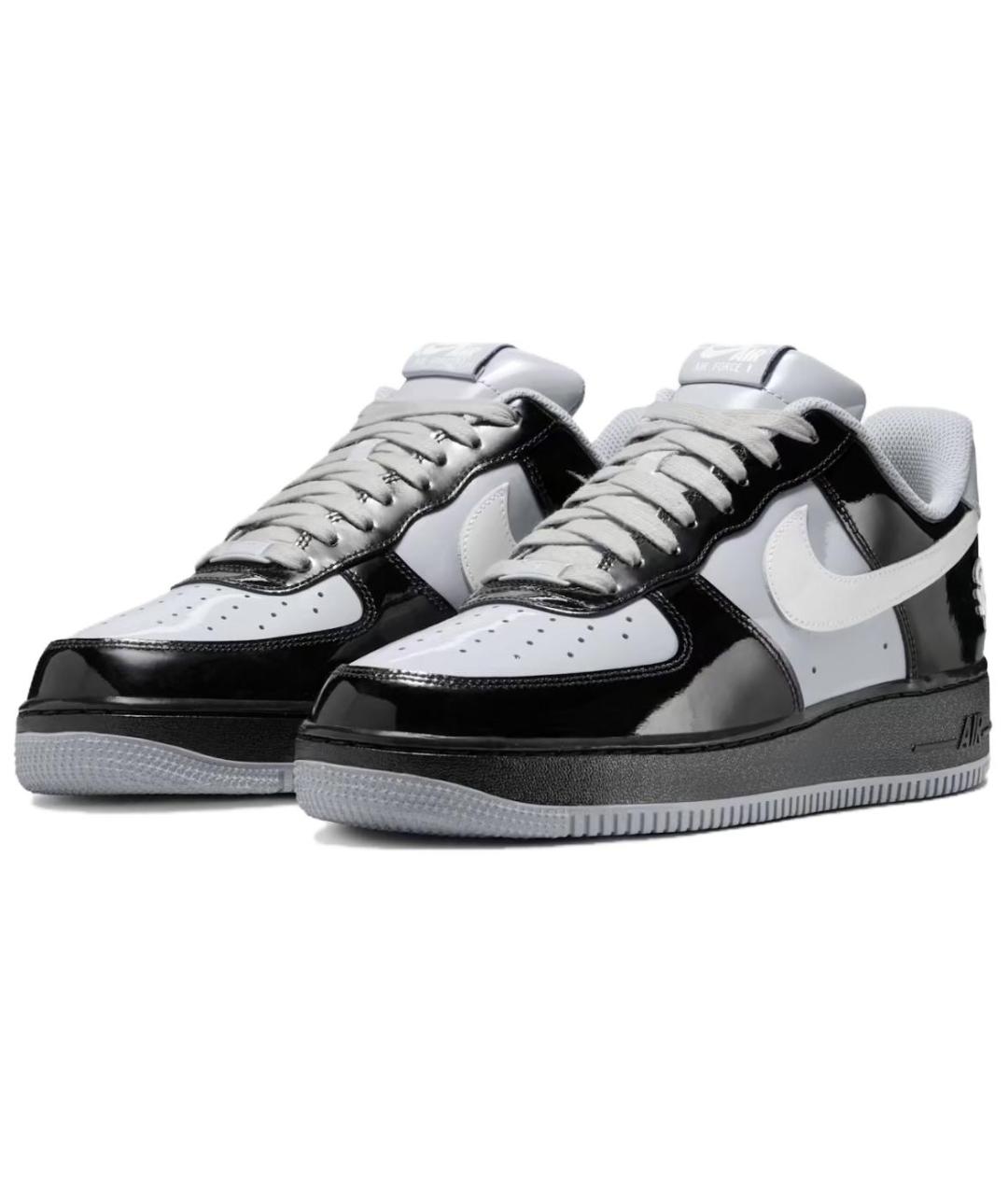 NIKE Черные низкие кроссовки / кеды из лакированной кожи, фото 3