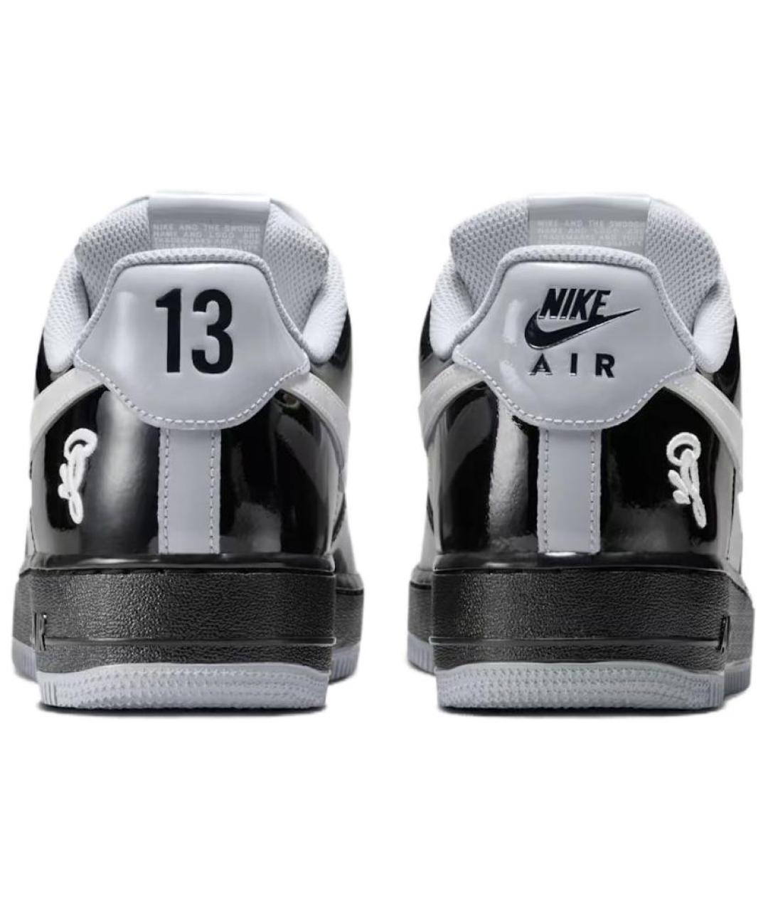 NIKE Черные низкие кроссовки / кеды из лакированной кожи, фото 5