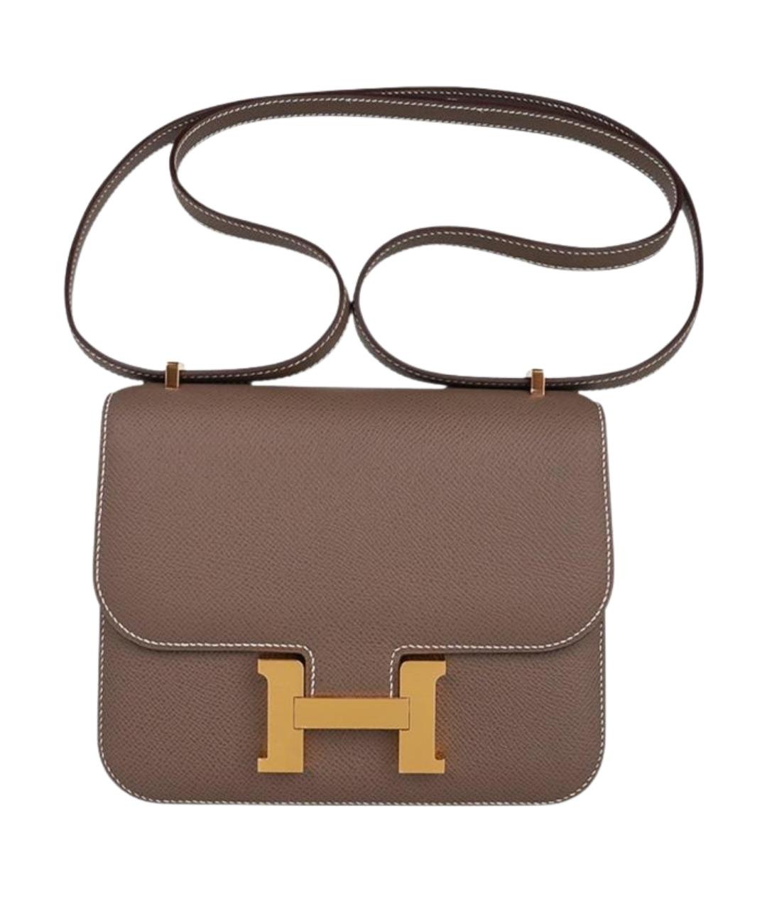 HERMES Коричневая кожаная сумка через плечо, фото 1