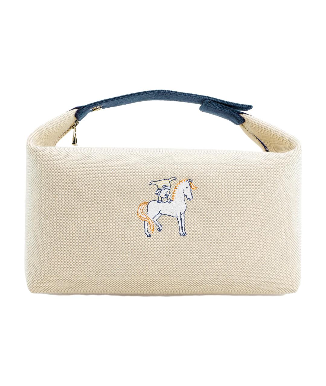 HERMES Бежевая косметичка, фото 1