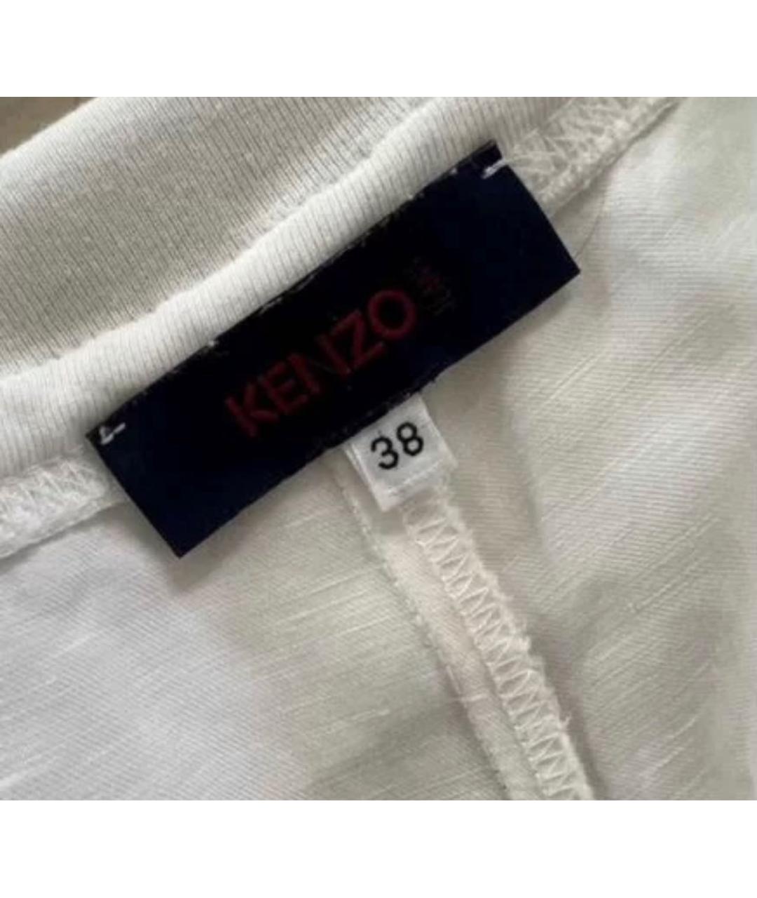 KENZO Белые льняные брюки широкие, фото 5