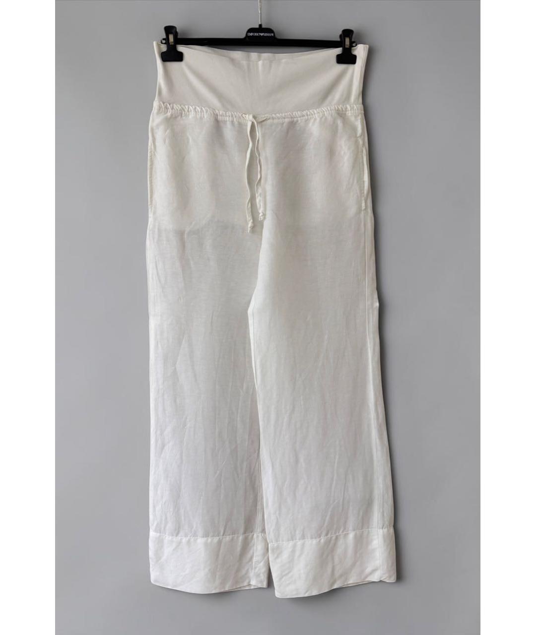 KENZO Белые льняные брюки широкие, фото 9