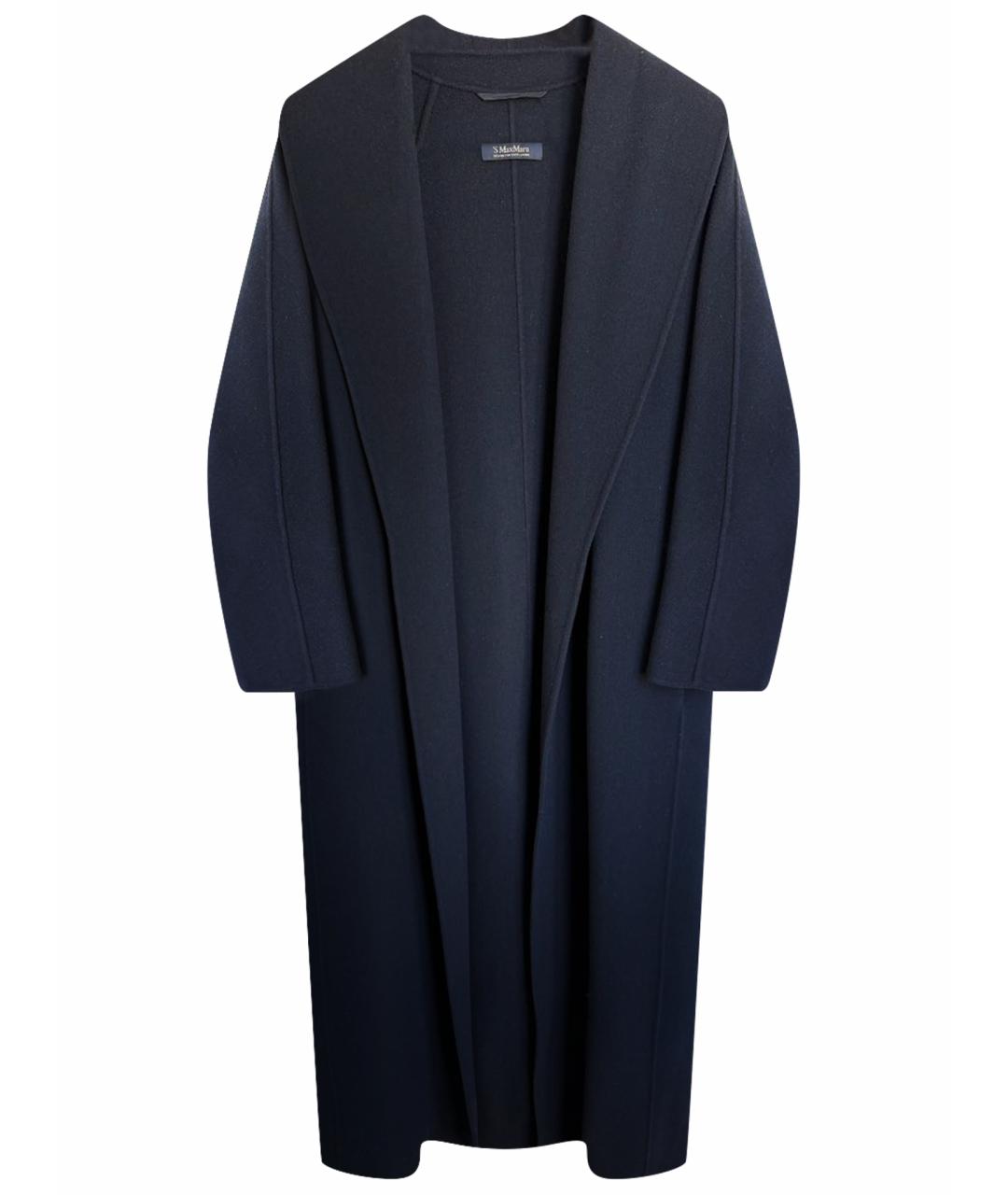 'S MAX MARA Темно-синее шерстяное пальто, фото 1