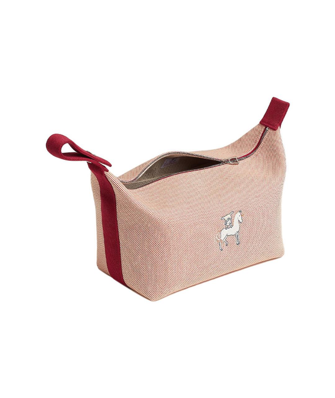 HERMES Оранжевая косметичка, фото 5