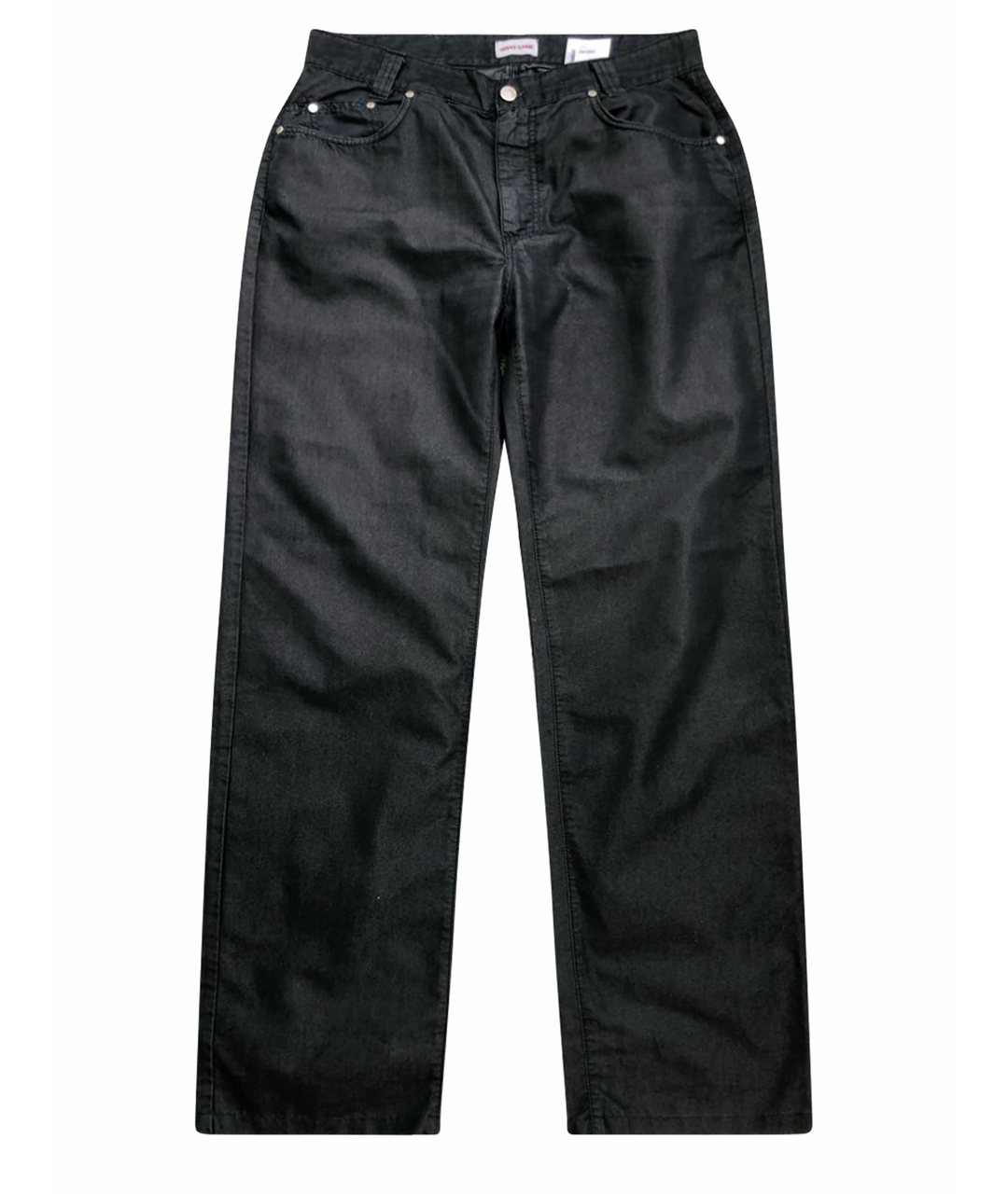 VERSACE Антрацитовые хлопко-полиэстеровые прямые джинсы, фото 1