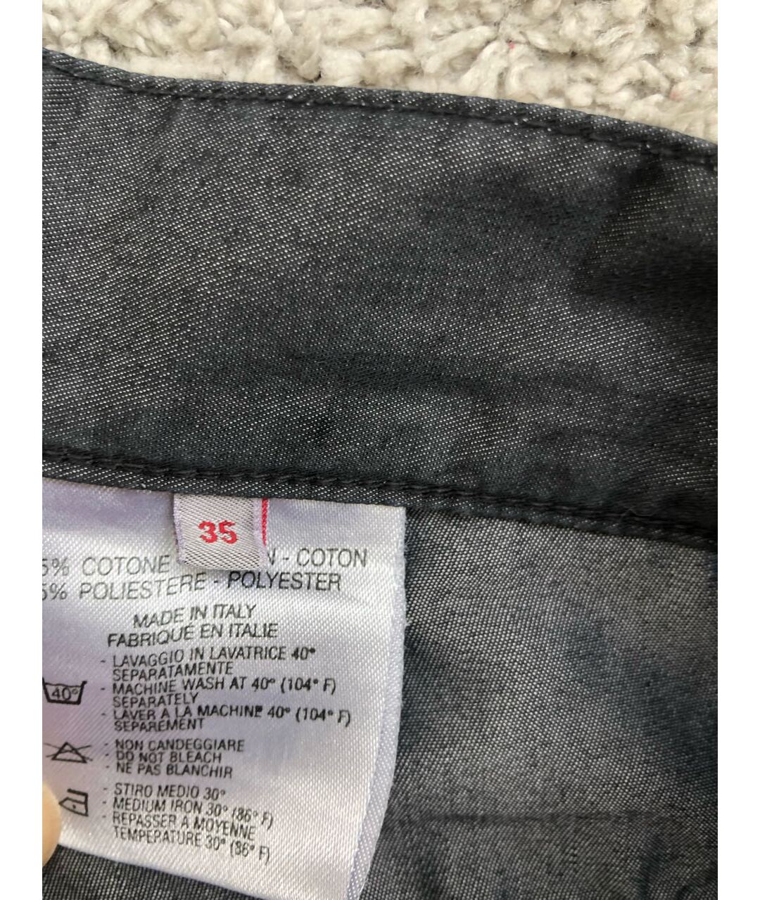 VERSACE Антрацитовые хлопко-полиэстеровые прямые джинсы, фото 4