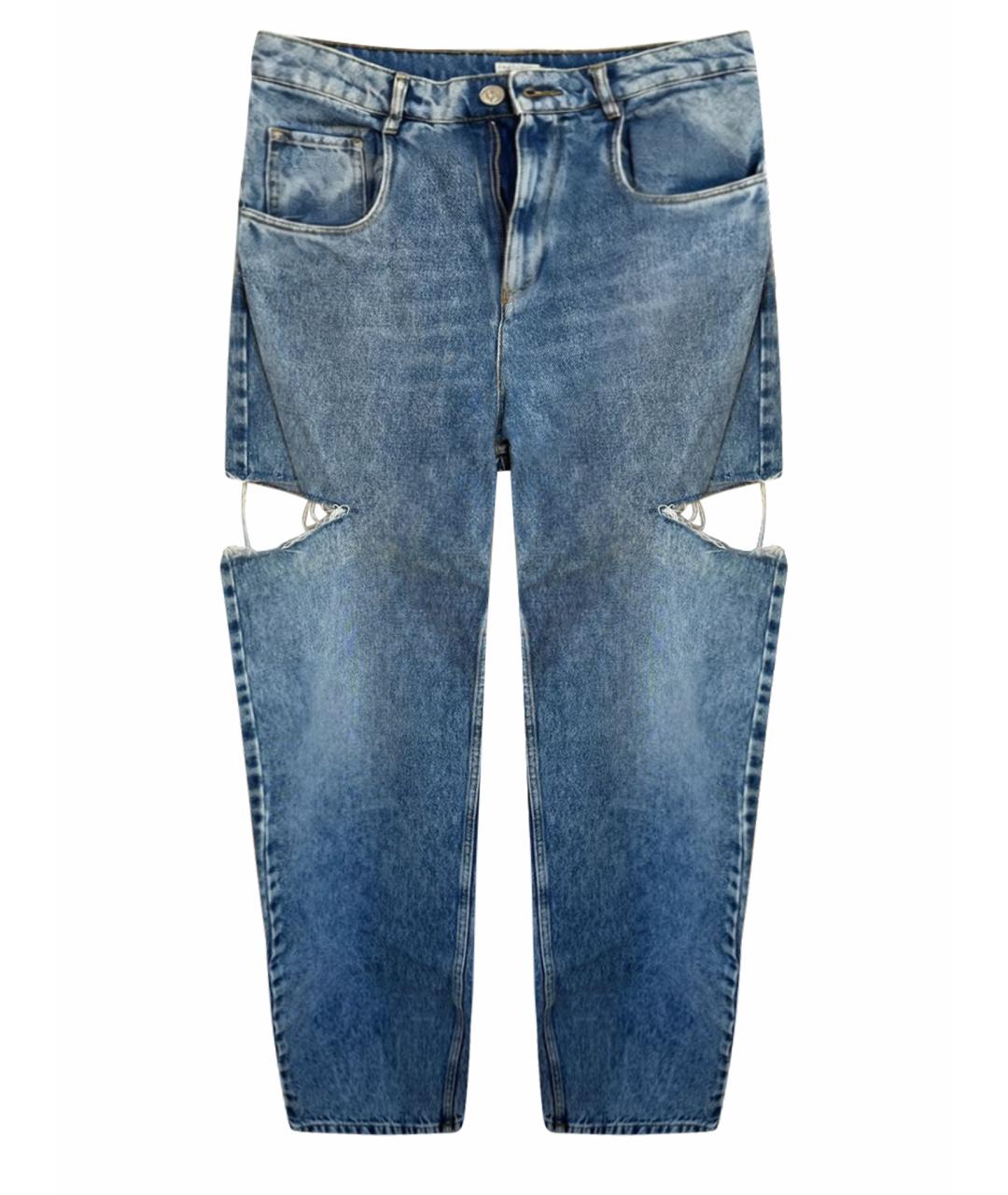 MAISON MARGIELA Голубые хлопковые прямые джинсы, фото 1