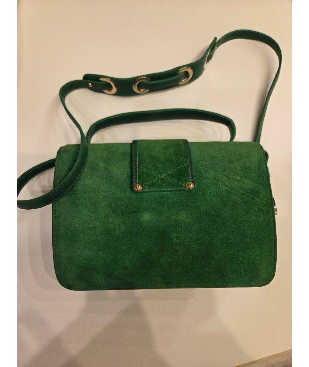 JIMMY CHOO Зеленая замшевая сумка с короткими ручками, фото 3