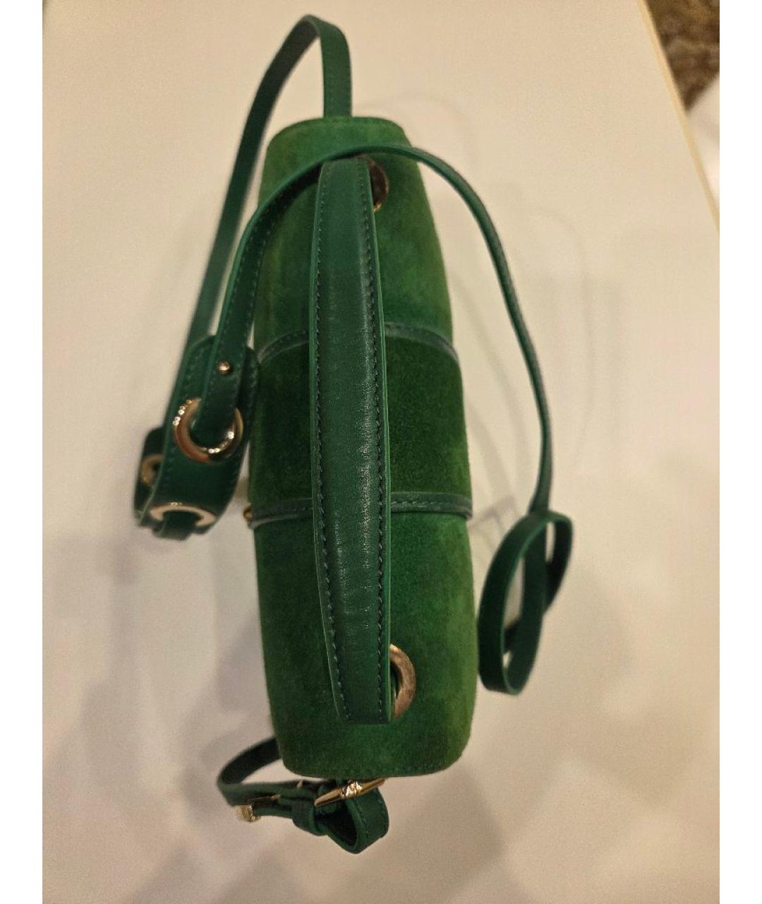 JIMMY CHOO Зеленая замшевая сумка с короткими ручками, фото 5