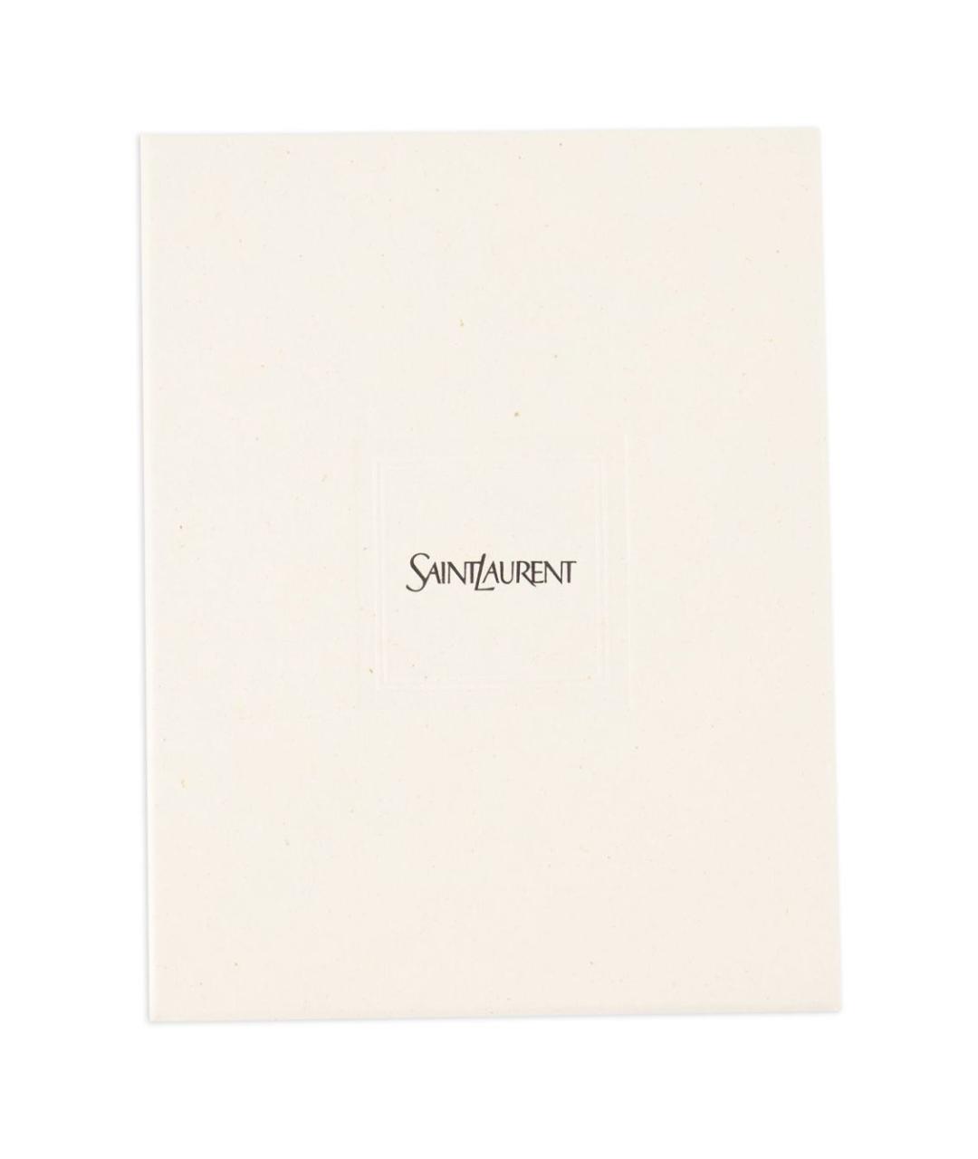 SAINT LAURENT Бежевый кожаный кардхолдер, фото 4